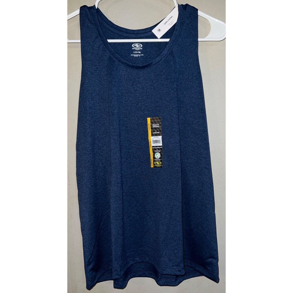 Athletic Works Men's L (12-14) Blue Sleeveless Performance Tank Top